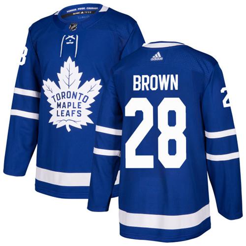 Adidas Men Toronto Maple Leafs #28 Connor Brown Blue Home Authentic Stitched NHL Jersey